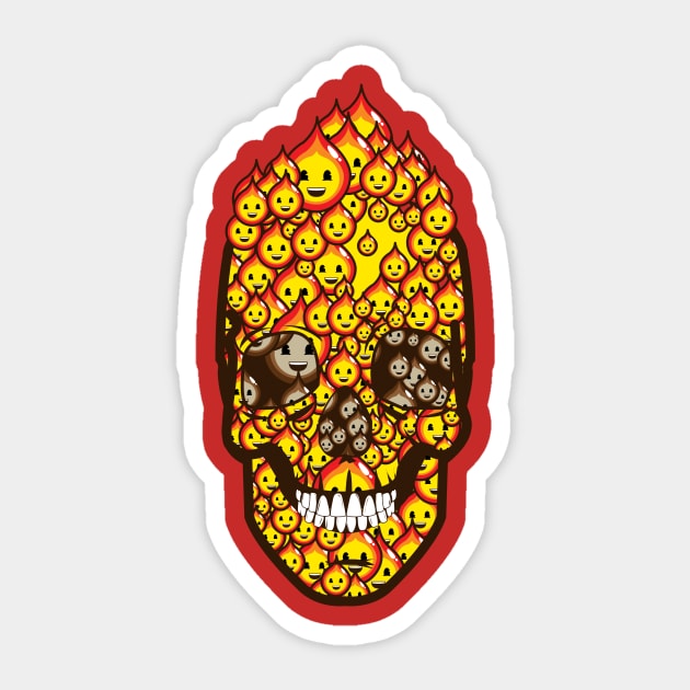 Flameboy Skull Sticker by Yamabushi's Kawaii Store